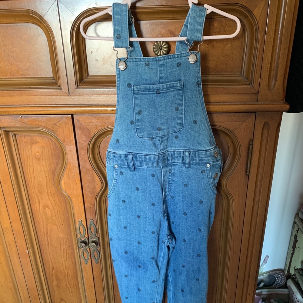 Zara girls polka dot overalls